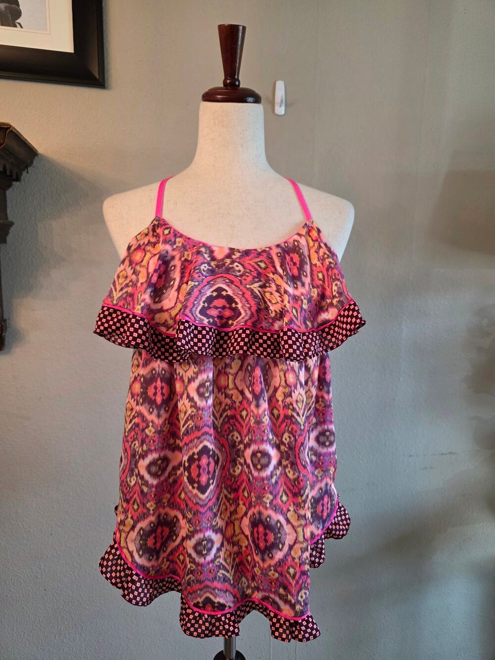 NWT Victoria's Secret Hot Pink Satin Babydoll Chemise Nightie Lingerie SZ Medium